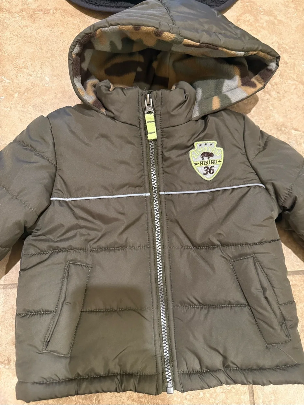 Carter’s Child of Mine Winter Coat & Old Navy Zip-Up Fleece Bear Jacket